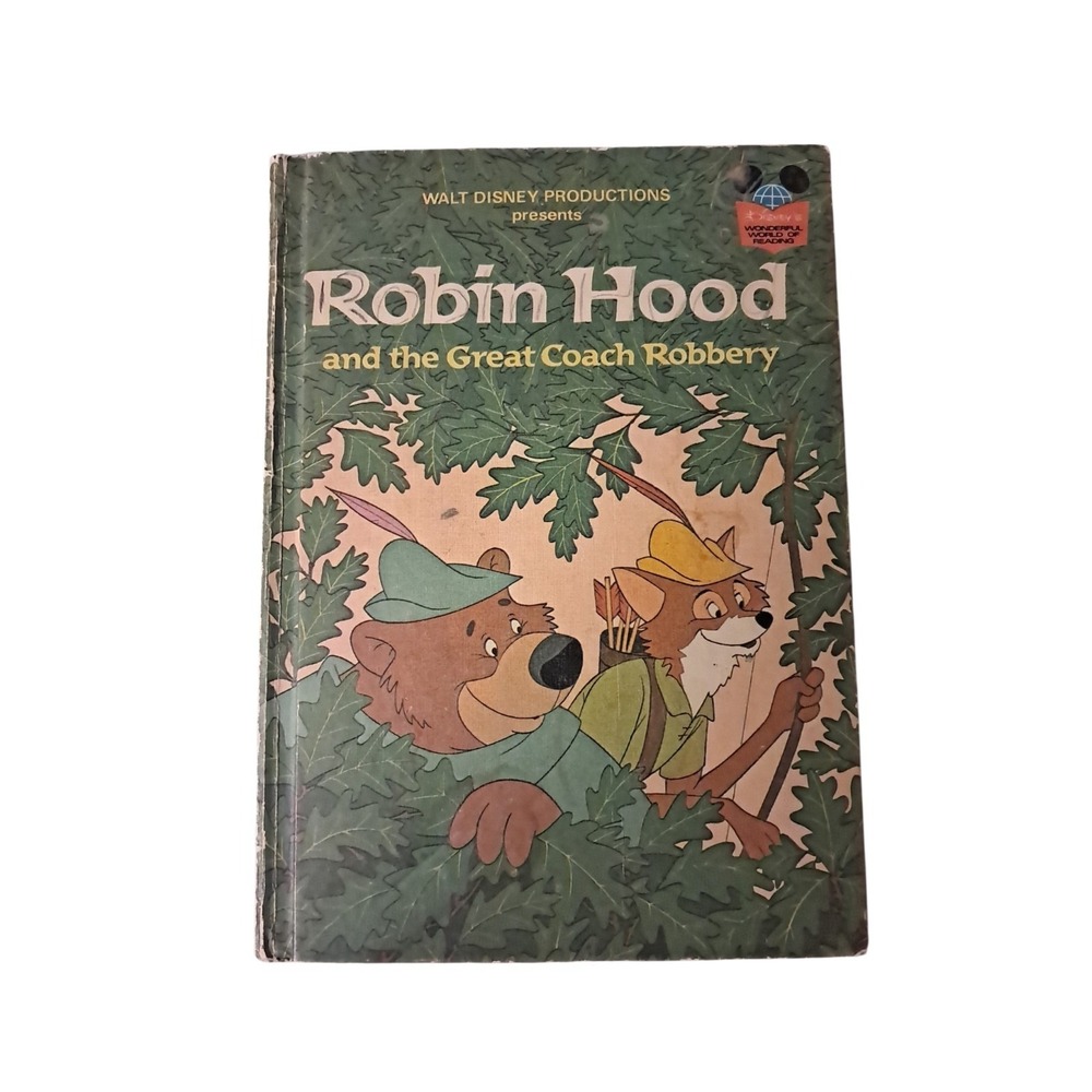 VTG 1974 Walt Disney Robin Hood andโ the Great Coach Robbery Hardcover Book